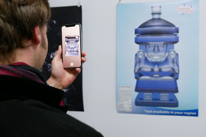 Walkie Talkie AR Poster Exhibition at the Artivive Art Space in Vienna © Artivive
